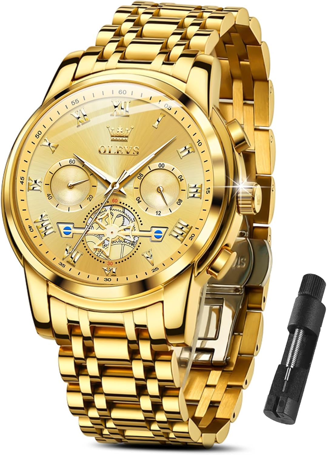 OLEVS Watches for Men: Luxury Big Face Waterproof Chronograph