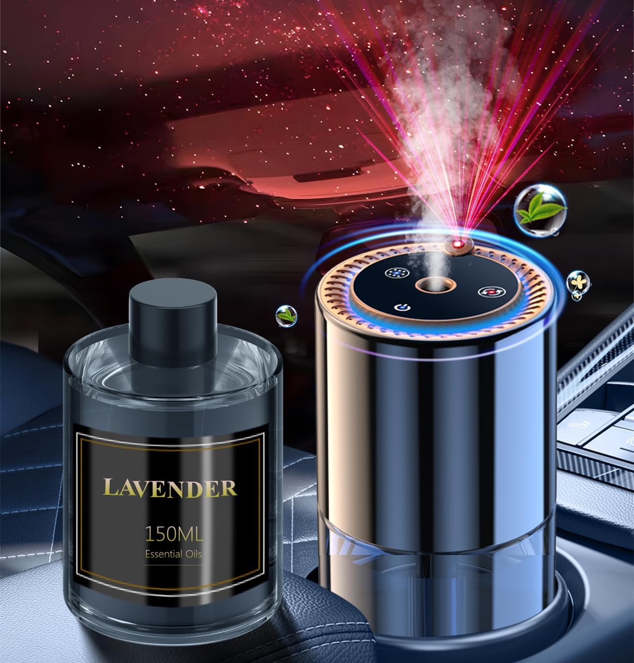 Long Lasting Lavender Car Air Freshener with Star Projector