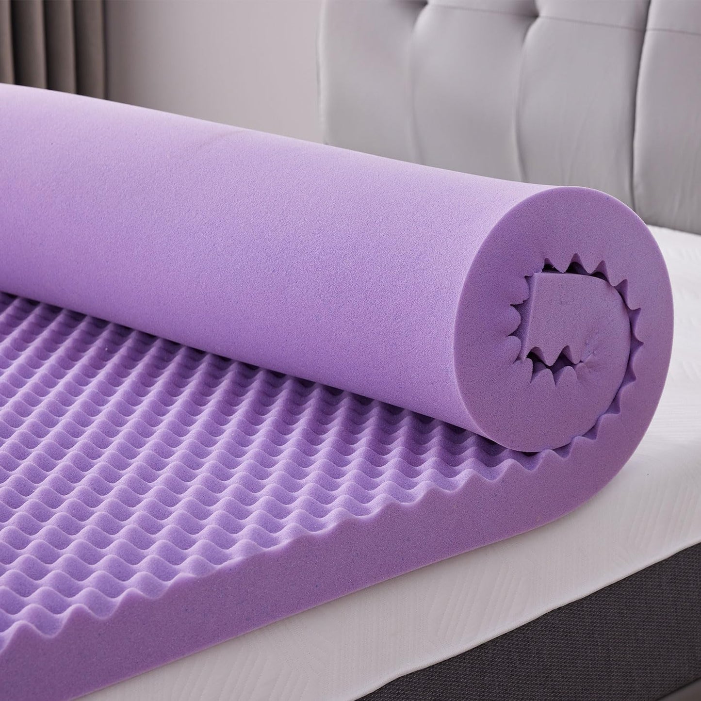 SINWEEK 1.5 Inch Egg Crate Cooling Gel Memory Foam Topper