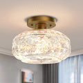 Industrial Semi Flush Mount Ceiling Light Fixture - Vintage Gold Globe