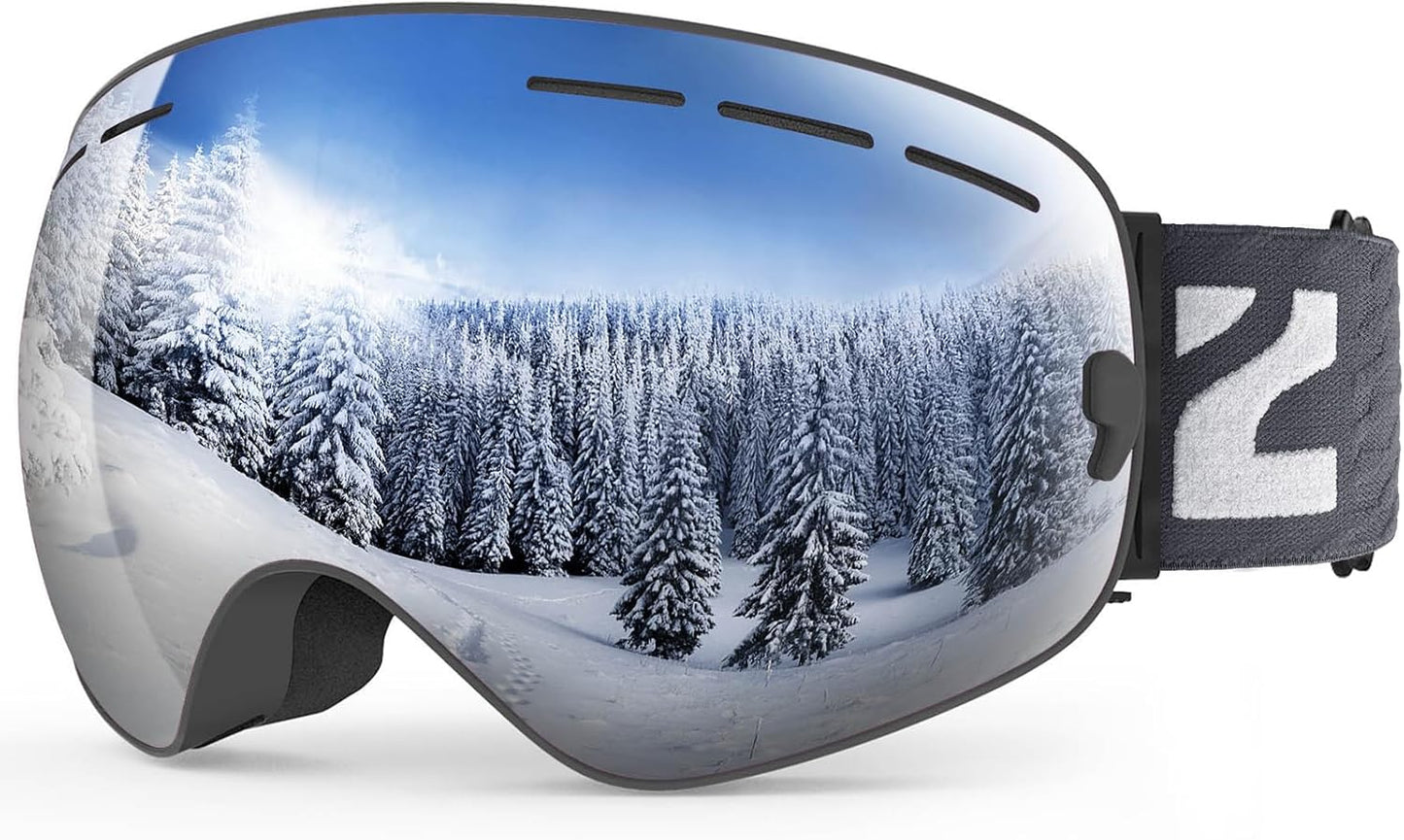 ZIONOR X Ski Goggles - OTG Detachable Lens - Crystal Clear Vision