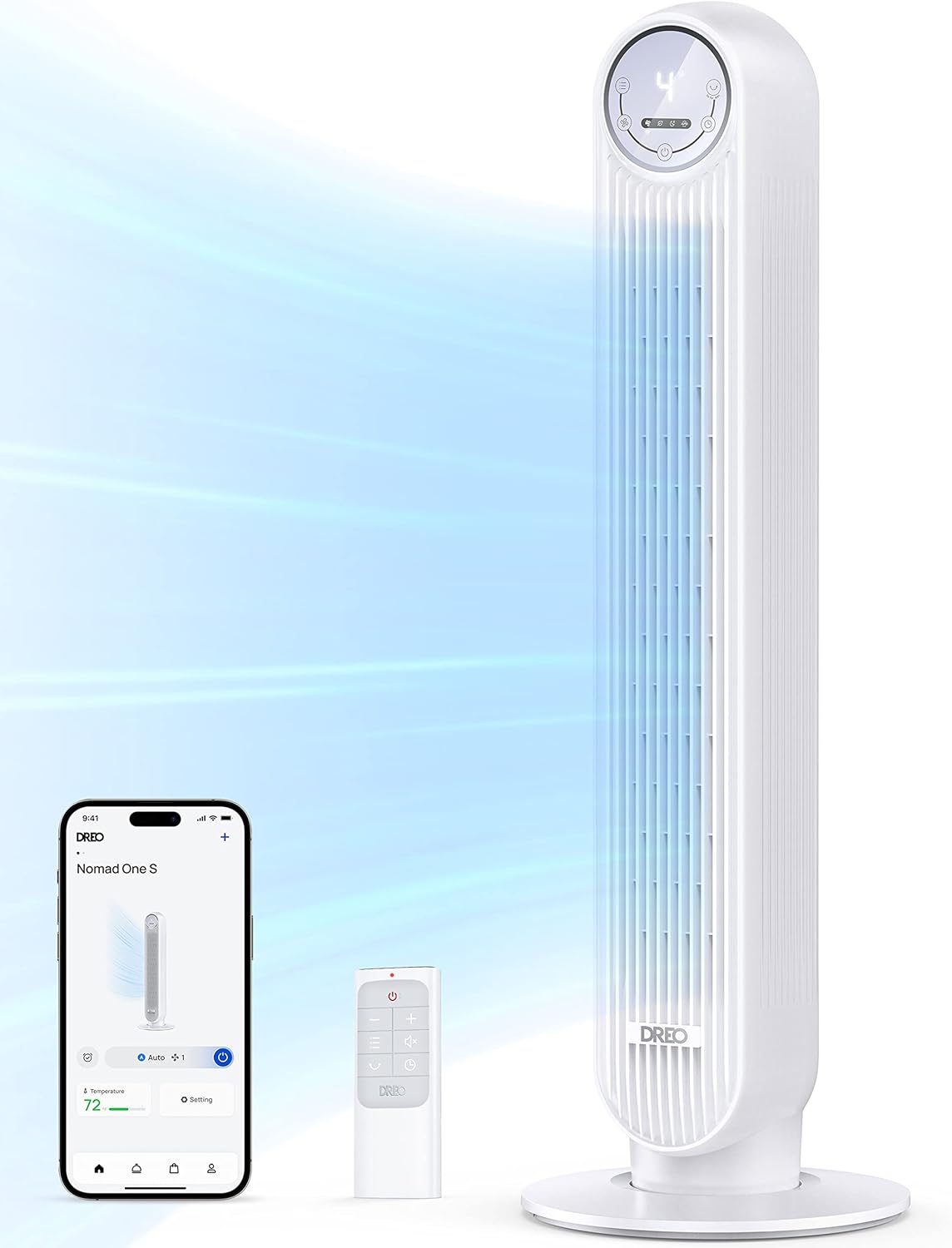 Dreo Tower Fan for Bedroom: Smart 90 Oscillating Floor Fan