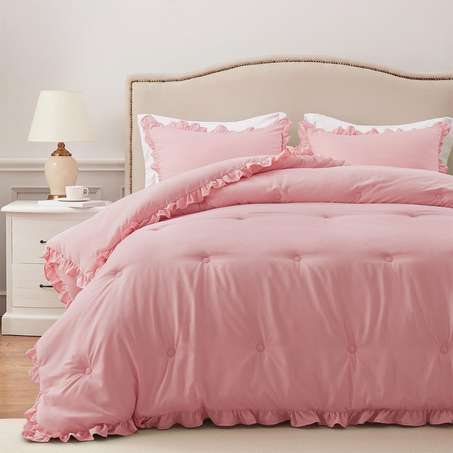HARBOREST Lightweight Ruffle Bed Set for King Size Comfort