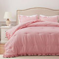 Pink Ruffle Comforter Full Size - Fluffy All-Season Comforter Set