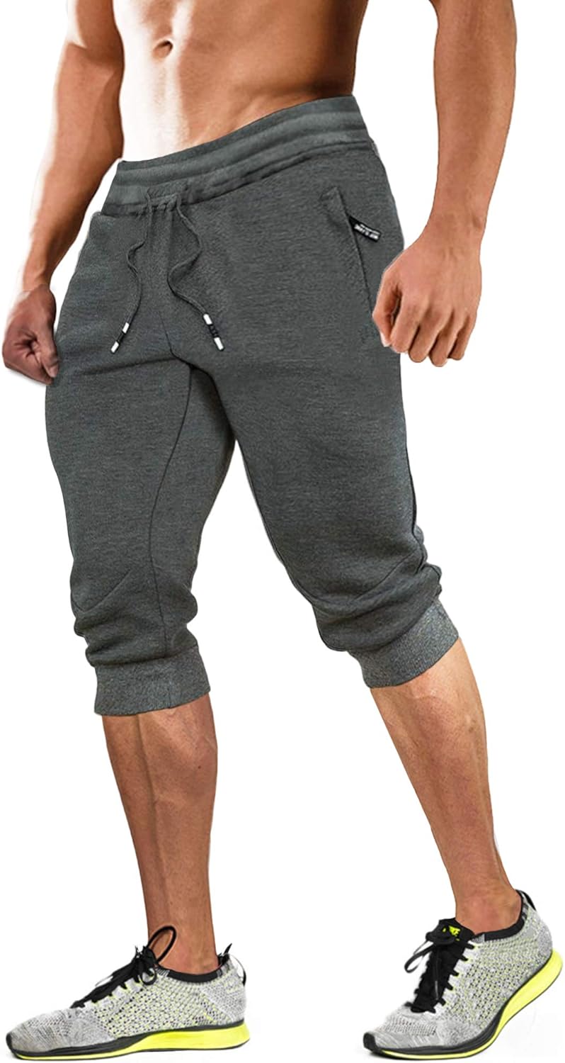 MAGCOMSEN Men's 3/4 Joggers Capri Pants for Training and Running