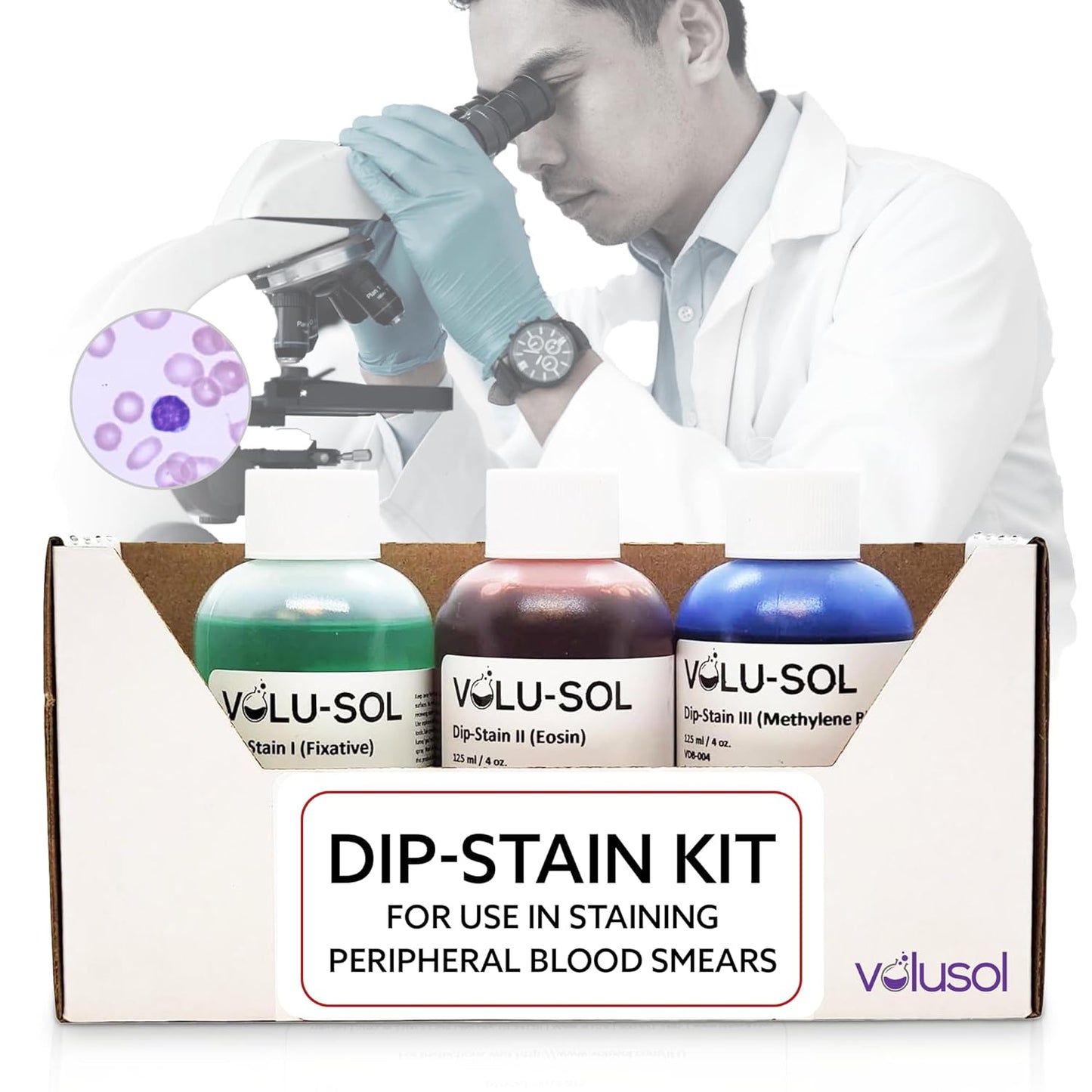 Volu-Sol Dip-Stain Kit for Quick Staining of Blood Smears