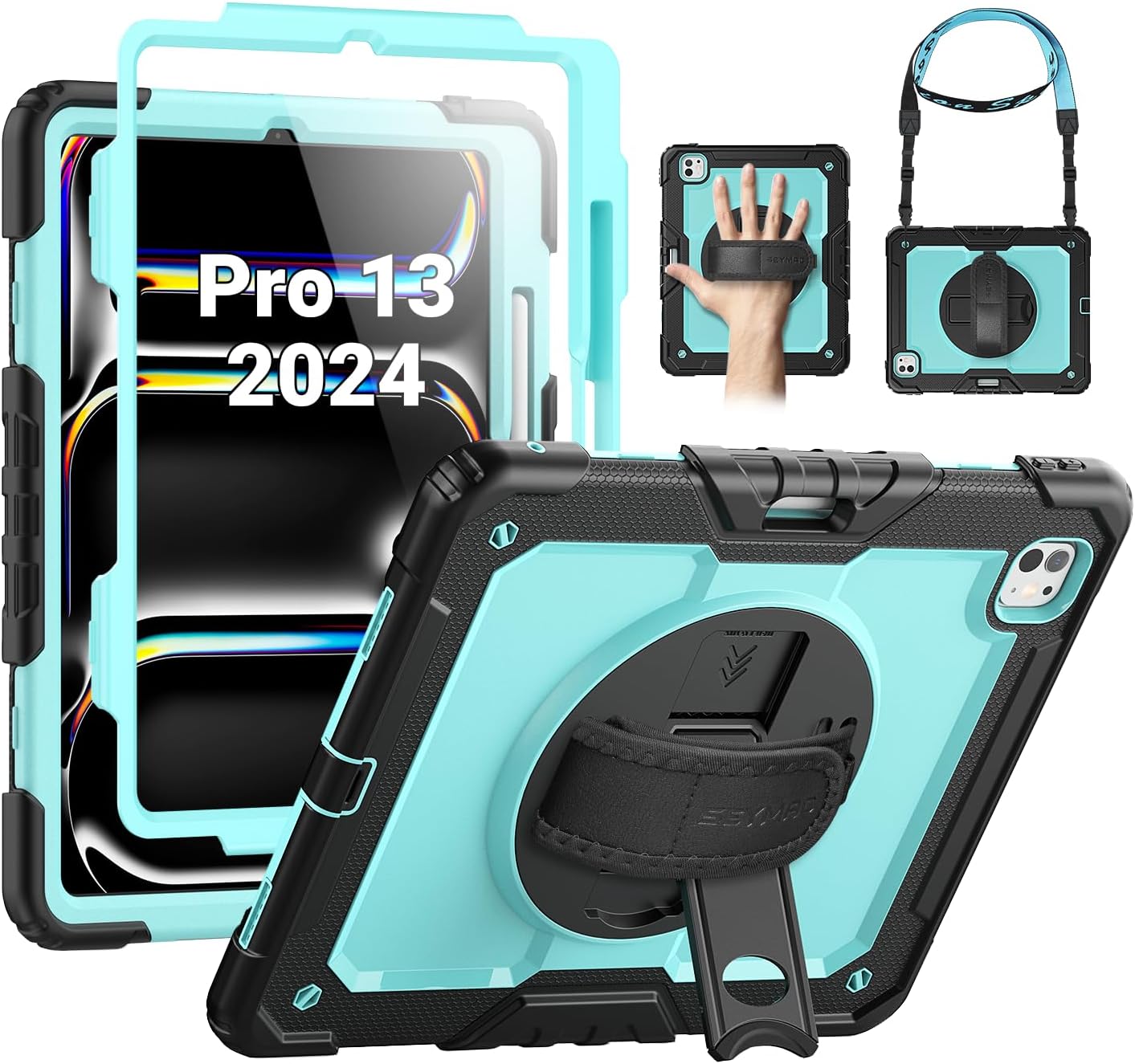 SEYMAC Case for iPad Pro 13 Inch 2024, Heavy Duty Protection