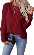 Womens Cable Knit Crewneck Sweater - Soft Viscose Blend 2025