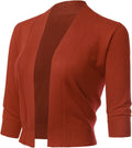 Allsense Women's 3/4 Sleeve Cropped Bolero Shrug Cardigan as