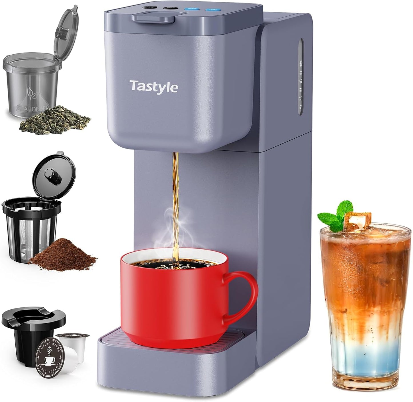 Single Serve Coffee Maker for K Cup and Ground Coffee Brewing