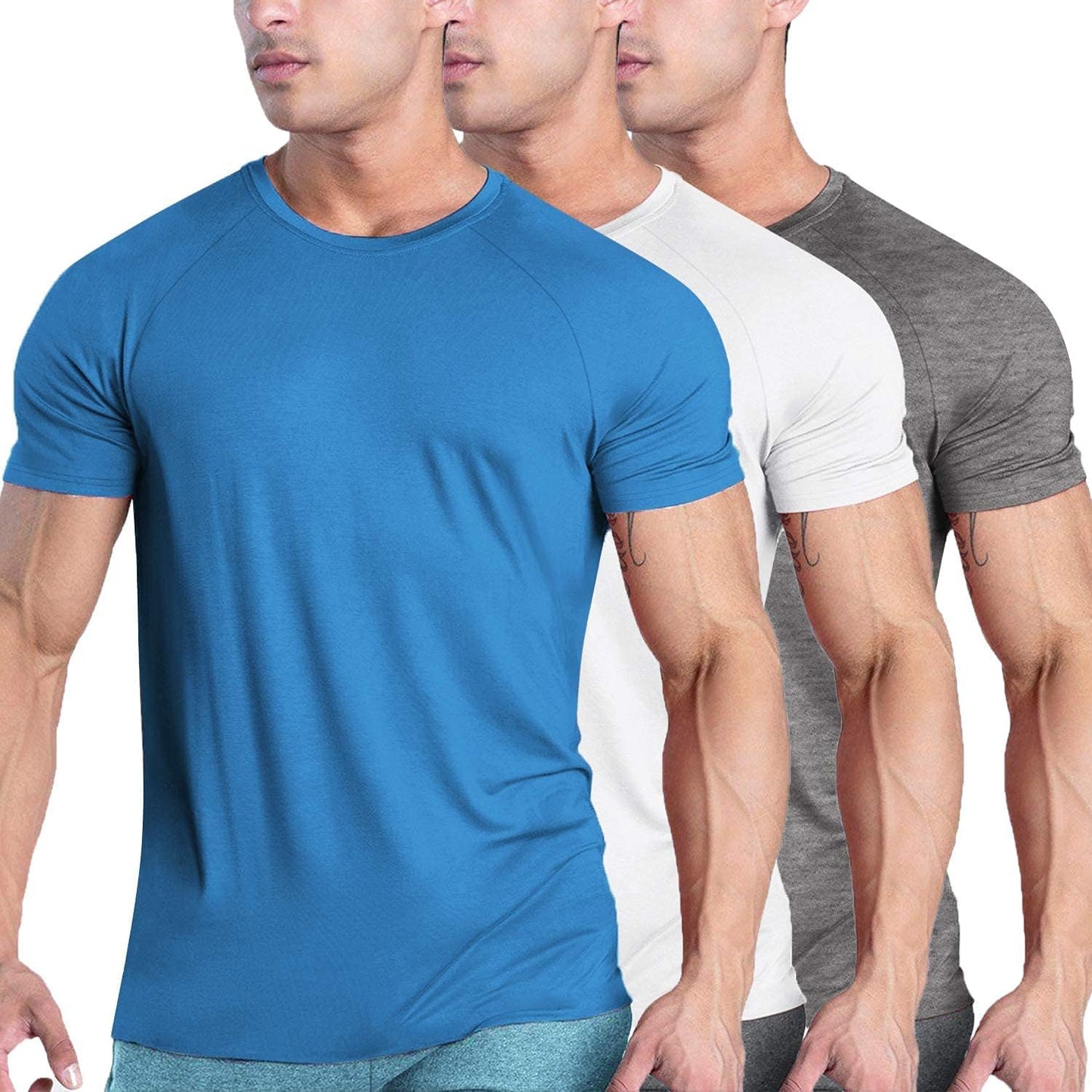 COOFANDY Men's 3 Pack Workout T Shirts for Gym and Fitness