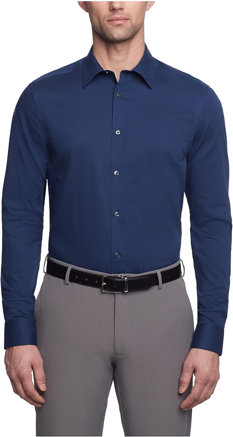 Calvin Klein Mens Dress Shirts Slim Fit Non Iron Solid Style