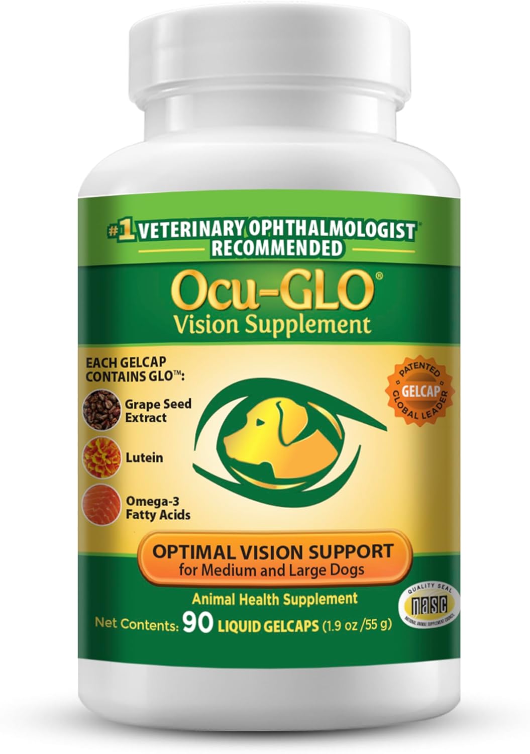 Ocu-GLO Vision Supplement for Medium to Large Dogs, 90 Count