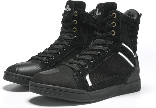 BORLENI Motorcycle Boots for Men - Anti-Slip Riding Shoes
