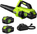 RYAHT Leaf Blower 21V Cordless with Dual 4.0Ah Batteries - Lightweight