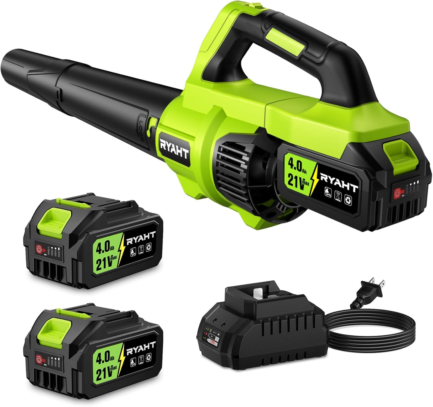 RYAHT Leaf Blower Cordless with 2 Speed Modes for Lawn Care