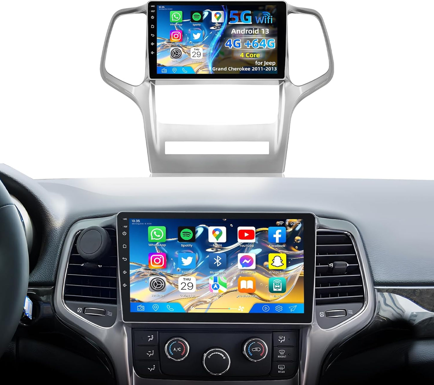 4G RAM 64G ROM Car Radio for Jeep Grand Cherokee 2011-2013