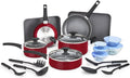BELLA Nonstick Cookware Set with Glass Lids - 21 Piece Kitchen Kit