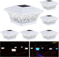 Solar Post Cap Lights for 4x4 Vinyl Posts - Two Modes, 6pk
