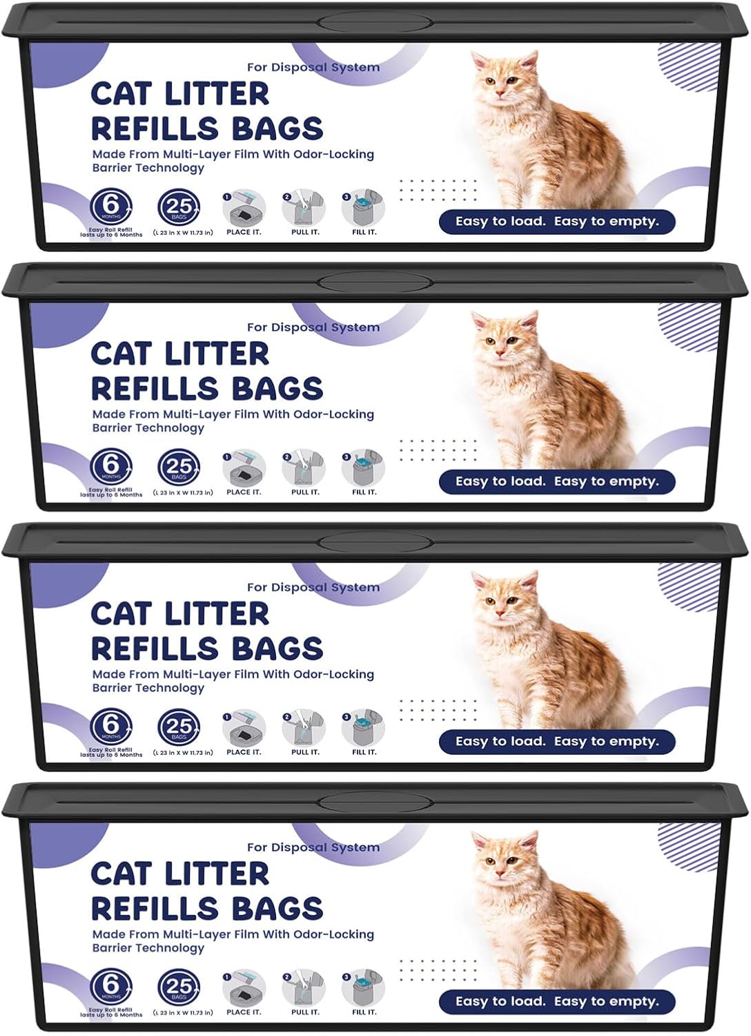 Cat Litter Easy Roll Refill Bags for Odor Control and Convenience