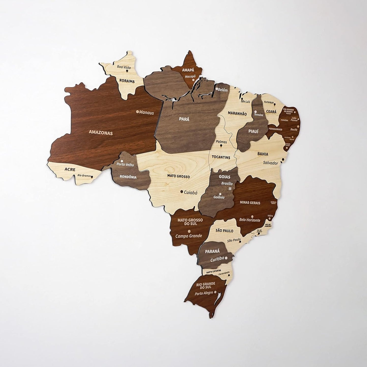 Multilayered Wooden 3D Brazil Map for Travelers and Decor Lovers