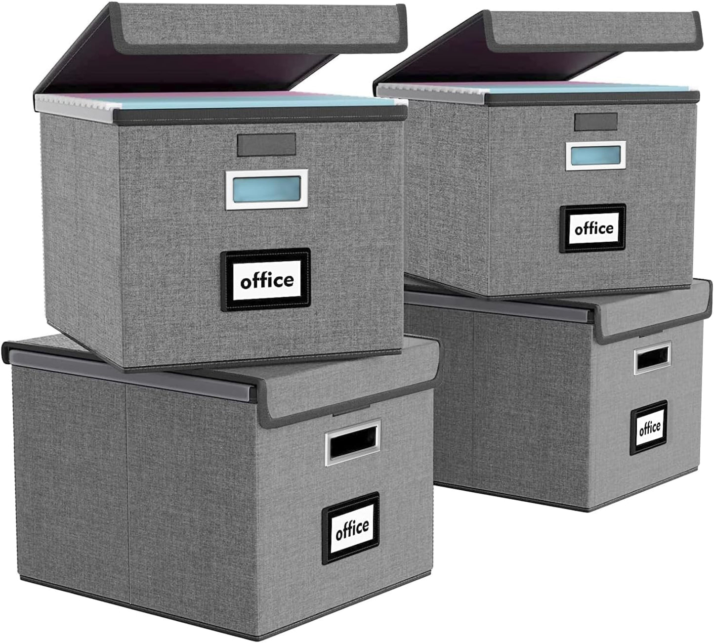 Huolewa File Organizer Box with Lid for Efficient Document Storage
