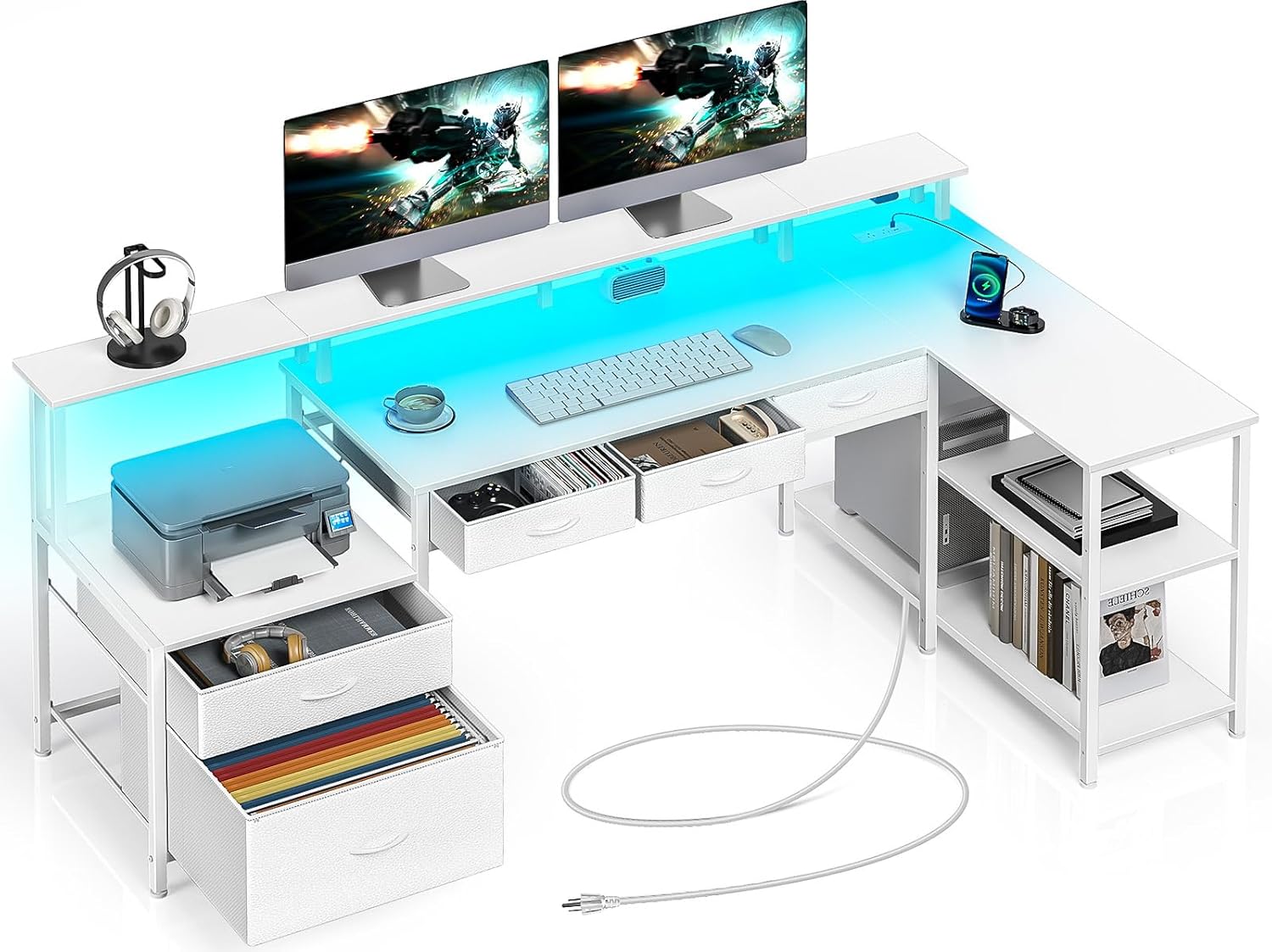 Ultimate Gaming Desk with Storage & Power