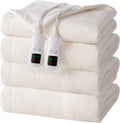Electric Heated Blanket Queen Size - Plush Dual Control, 9 Heat Levels