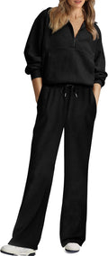 XIEERDUO Women's Ribbed Two Piece Sweatsuit Set - Cozy Travel