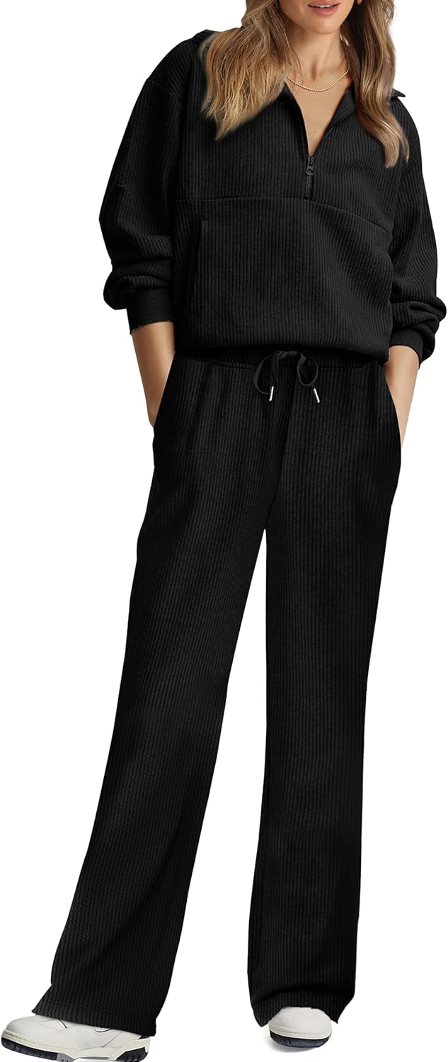 XIEERDUO Women's Half Zip Sweatsuits for Travel and Comfort