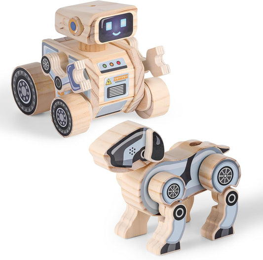 SainSmart Jr. 2-in-1 Wooden Robot Kit for Crafty Kids