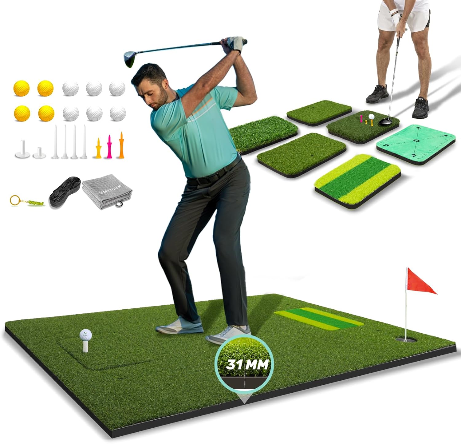 Premium 6-Zone Golf Mat: Perfect Your Swing