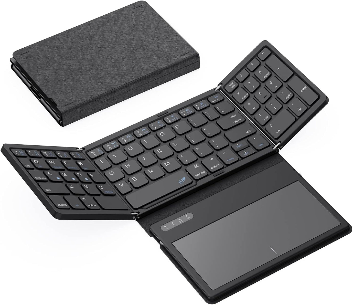 Portable Foldable Bluetooth Keyboard with Touchpad & Keypad