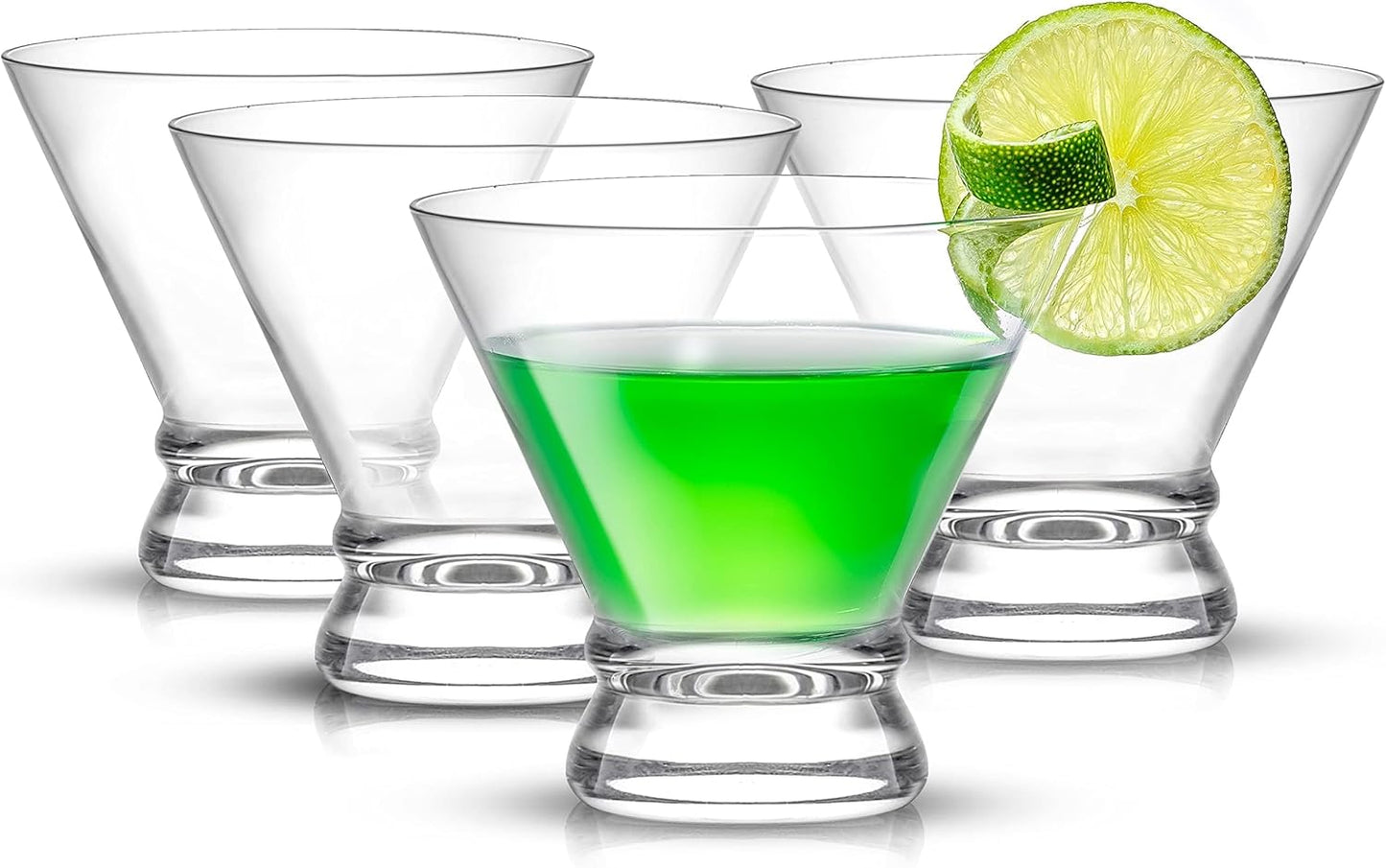 JoyJolt Afina 4-Piece Cocktail Glasses | Elegant 8-Ounce Martini Set