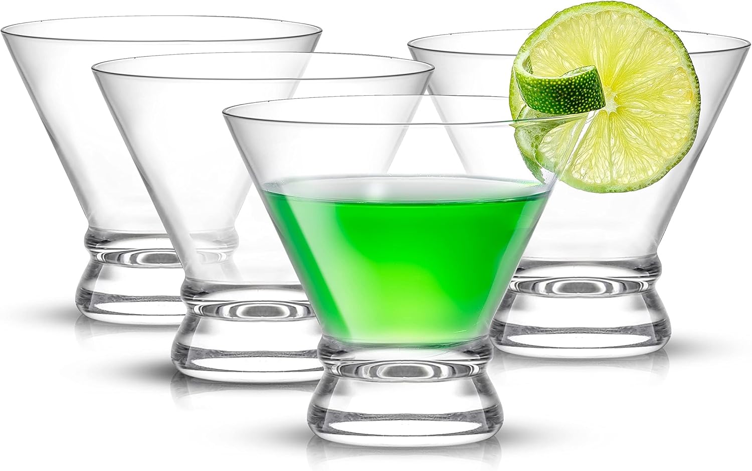 JoyJolt Afina 4-Piece Cocktail Glasses | Elegant 8-Ounce Martini Set