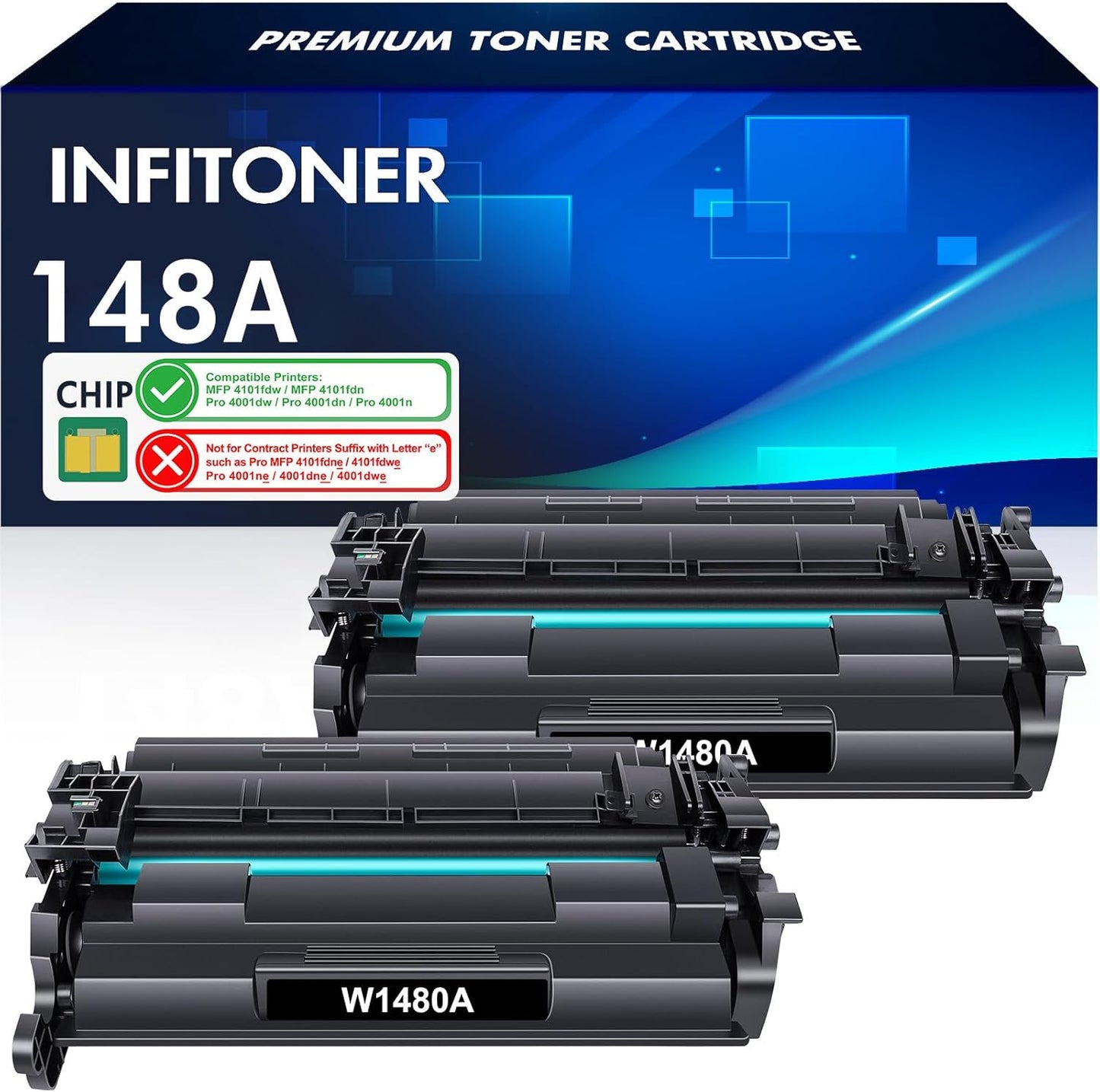 148A Toner Cartridge Black 2 Pack for HP Laserjet Pro Printers
