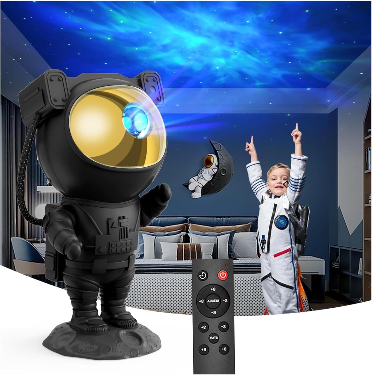 Glowing Robot Night Light - Remote Control, Timer, Perfect Gift
