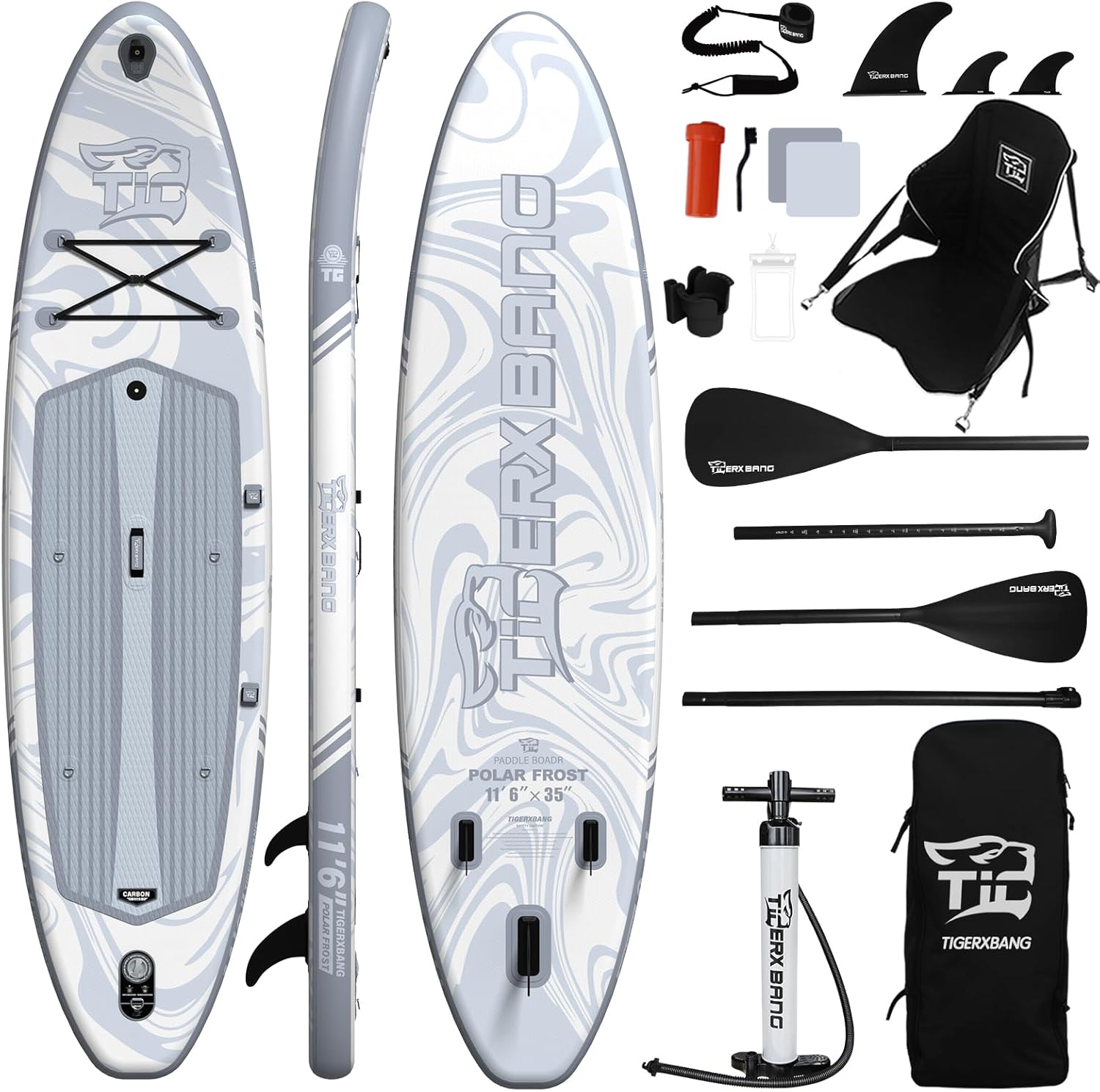 11ft 6in Inflatable Paddle Board with Complete Accessories Set