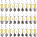 FLSNT LED Chandelier Edison Bulbs 5000K Daylight - Dimmable 24 Pack