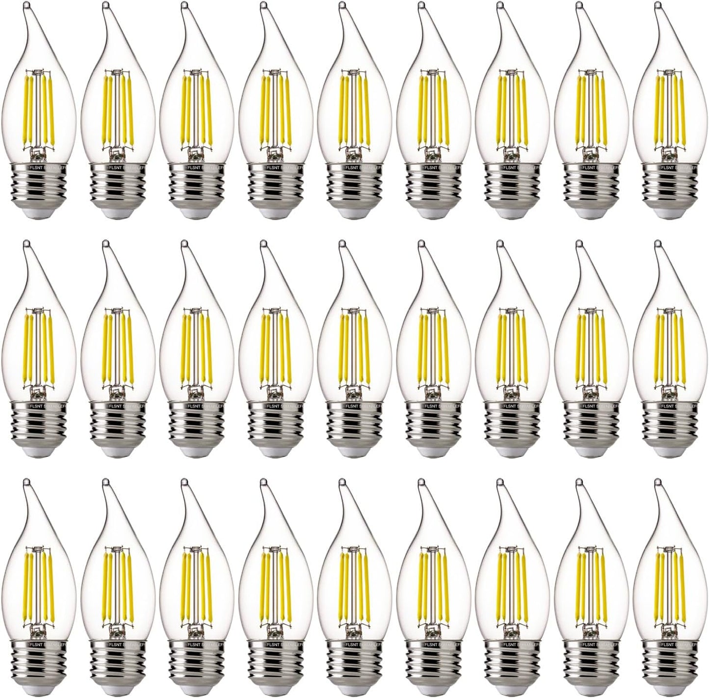 FLSNT LED Chandelier Bulbs 5000K Daylight Dimmable 24 Pack