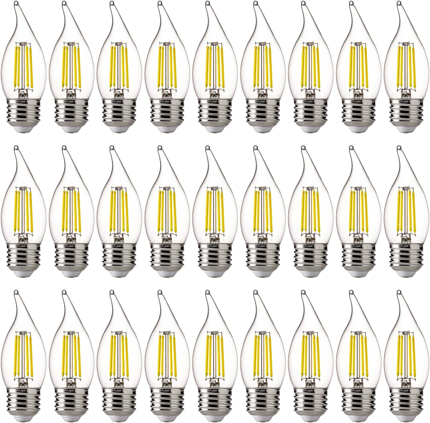 FLSNT LED Chandelier Bulbs 5000K Daylight Dimmable 24 Pack
