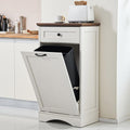 13 Gallon Tilt Out Trash Cabinet Antique White - Freestanding Kitchen