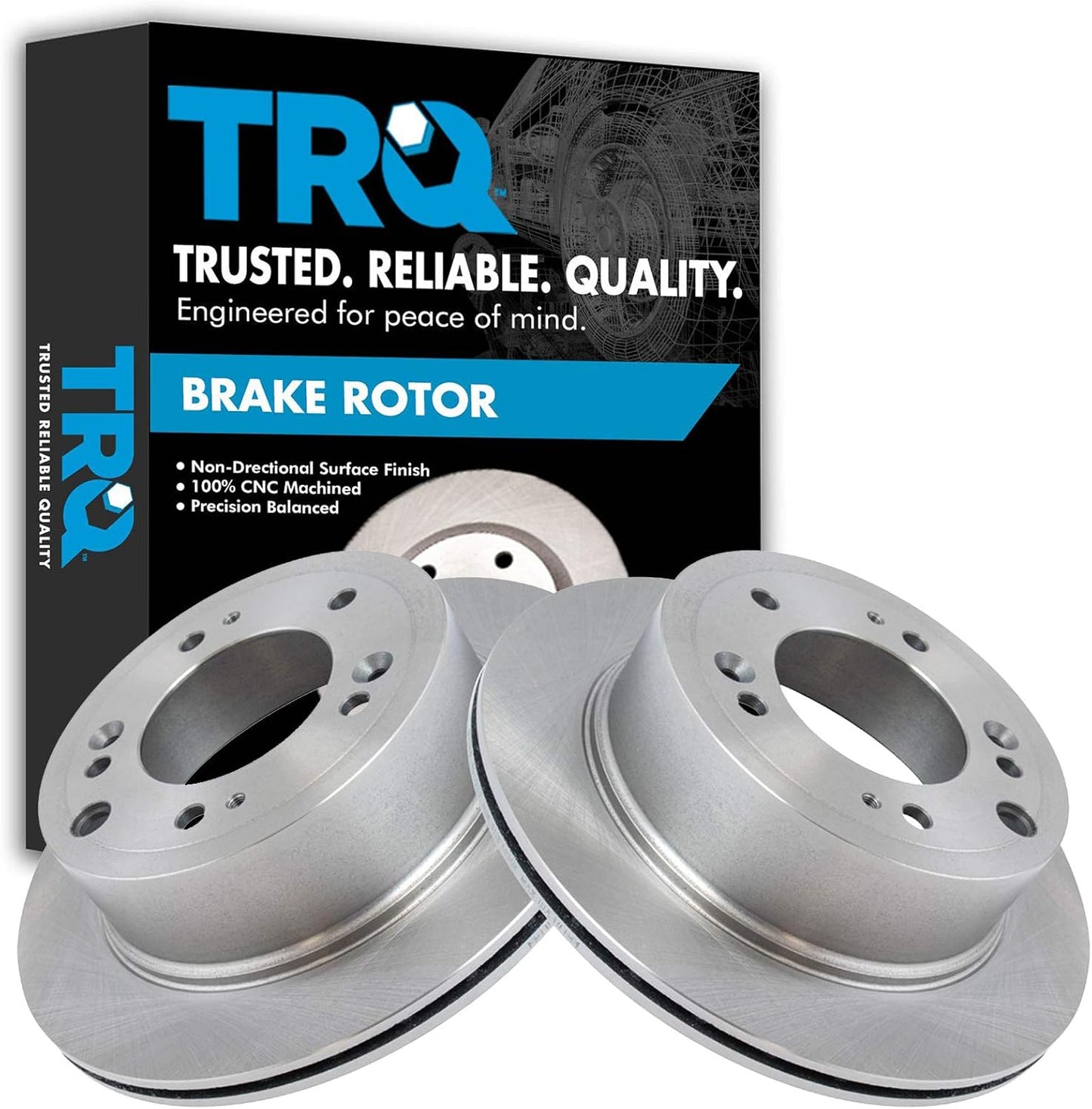 TRQ Rear Brake Rotors Set Vented for 2003-2006 Kia Sorento
