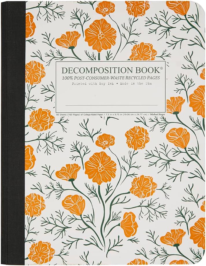 DECOMPOSITION California Poppies Notebook - Eco-Friendly & Stylish!