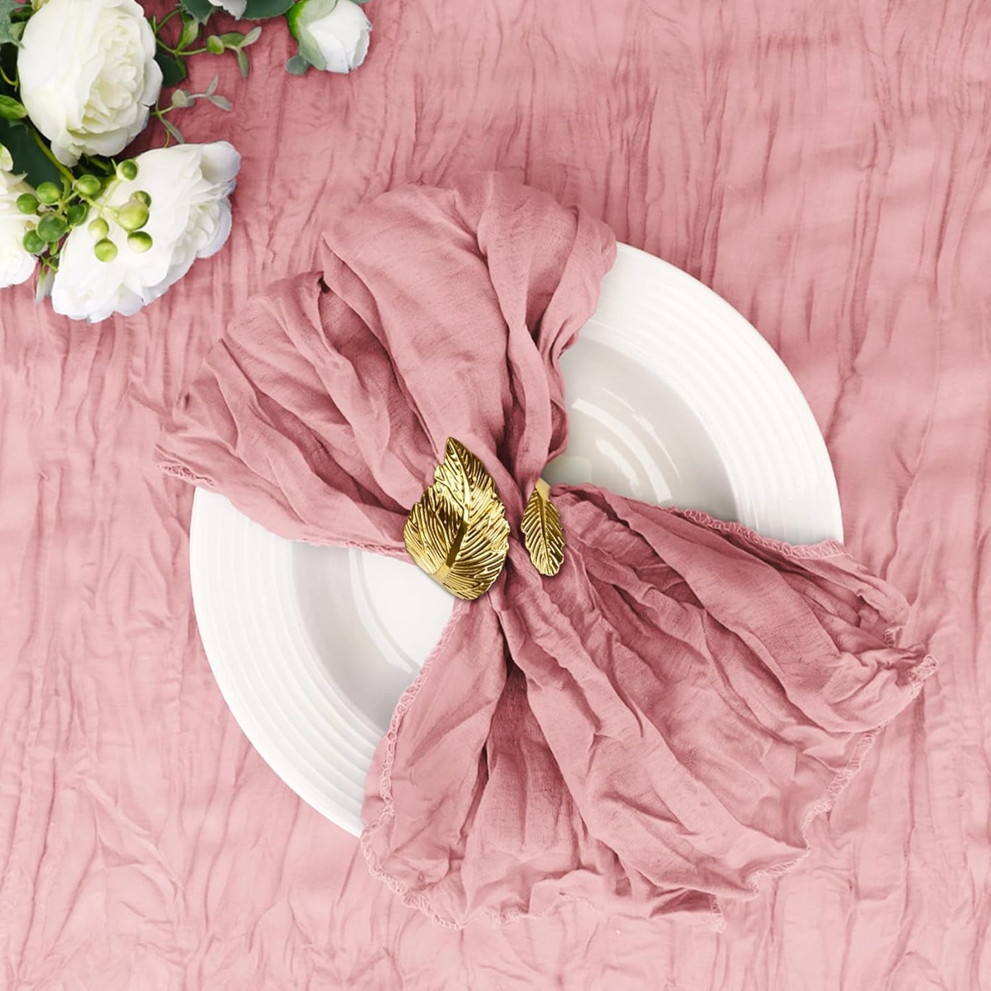 Cupuamon 50 Pack Cheesecloth Napkins for Rustic Table Decor