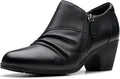 Clarks Emily2 Braley Ankle Boot - Comfortable Ruched Side-Zip Bootie