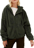 GAMISOTE Womens Fuzzy Sherpa Fleece Jacket Zip Up Oversized Winter