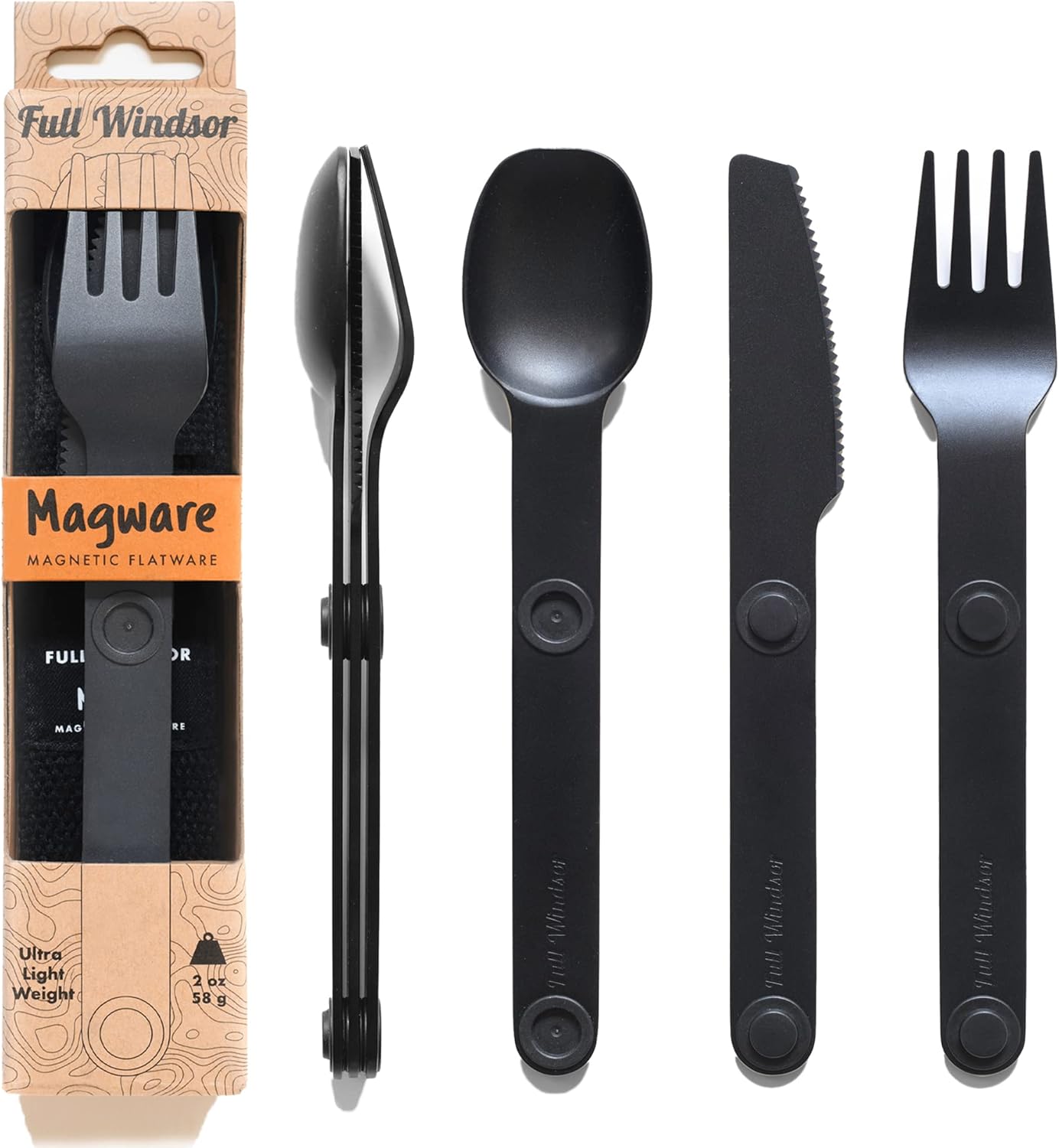 Magnetic Camping Cutlery Set - Portable Travel Utensils