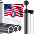 25 FT Heavy Duty Flag Pole with 5x3 Nylon Flag for Outdoors
