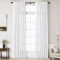 Linen White Curtains 132 inches Long for Elegant Home Decor